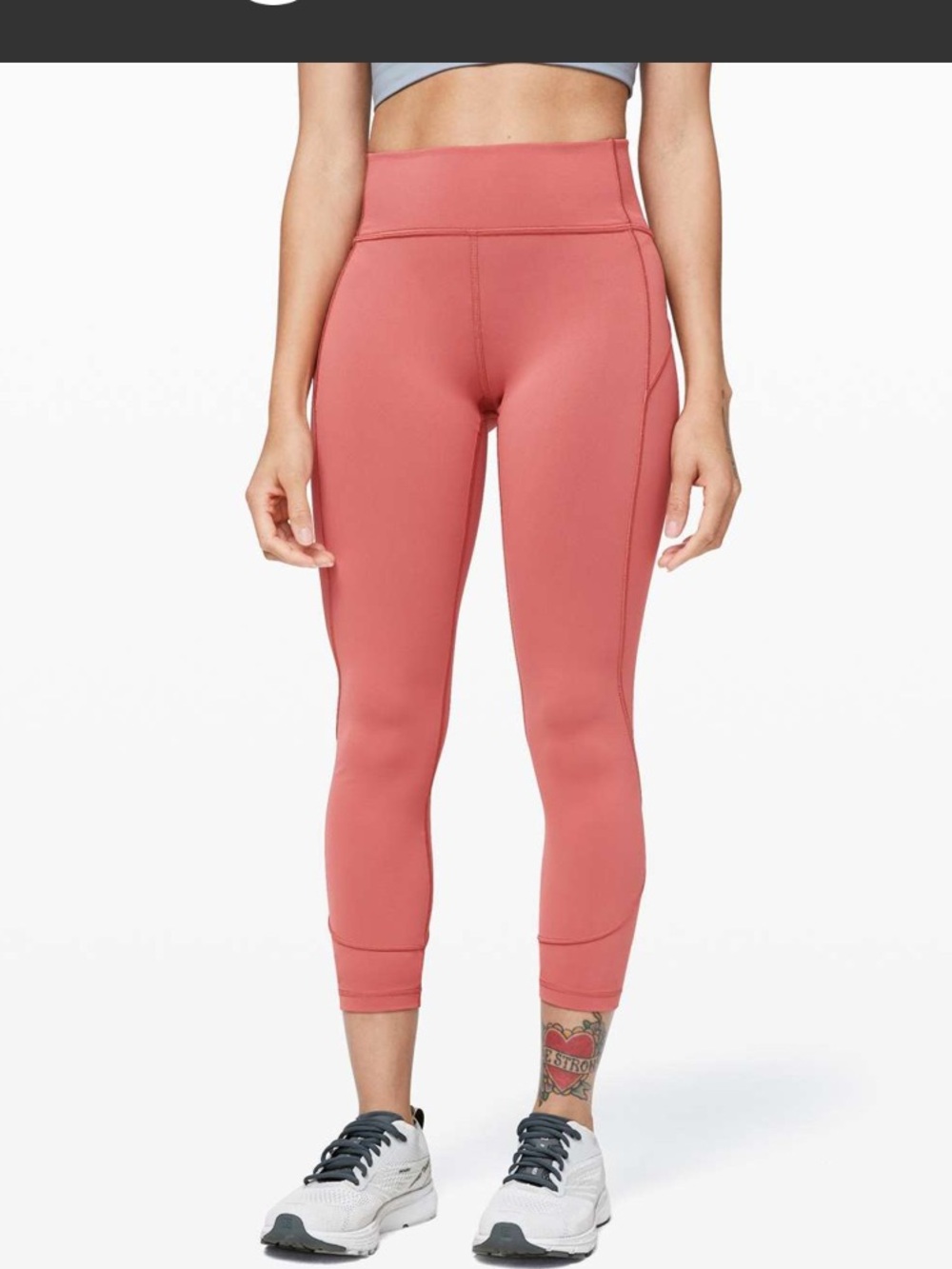 Lululemon in movement leggings 25” everlux size 6 in rustic coral pink peach